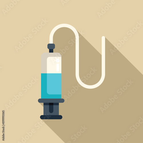 Medical syringe is delivering a dose of medication through an intravenous injection