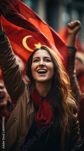 Commemorating 30 ağustos: victory day, a national holiday in Turkey,f lag symbol of republic. zafer bayramı festivities highlight nation's triumph, pride, marking significant moment turkish history photo