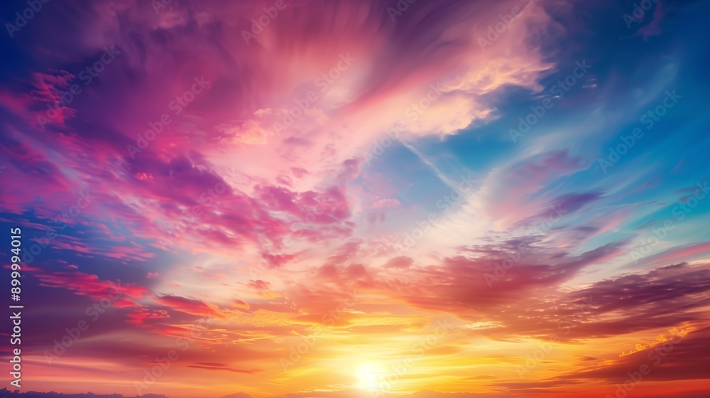 Obraz premium Abstract vivid sky at sunset.