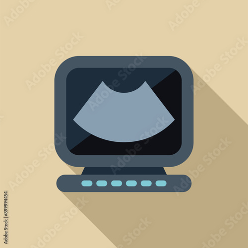 Ultrasound machine displaying a sonogram image, representing medical imaging technology