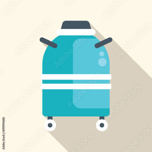 Cryogenic capsule standing on wheels for scientific research in a modern laboratory