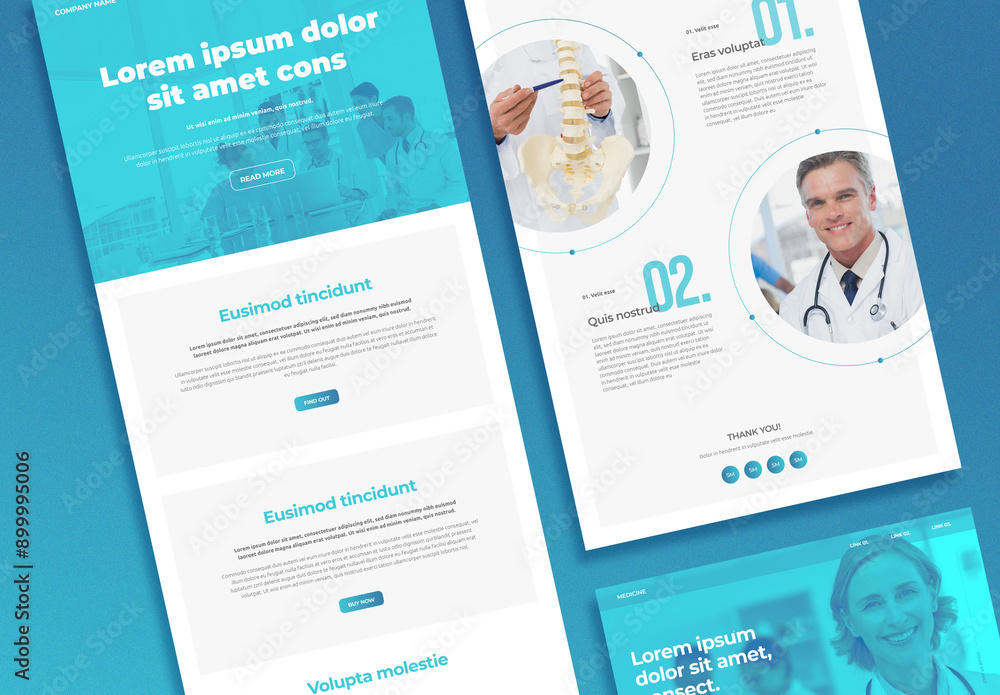 Medical Writing Newsletter Examples Blue Medical Newsletter Stock Template | Adobe Stock