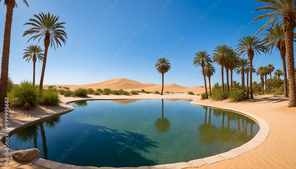 Oasis and trees in desert Oasis and trees in desert