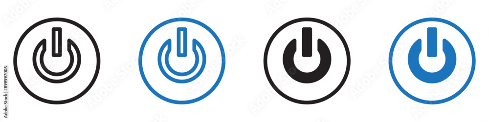 power icon set flat and simple set design