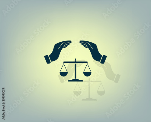 Vector illustration with shadow on gradient background