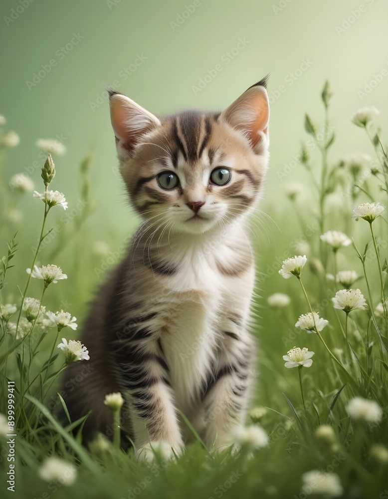 kitten in flower garden kitten in flower garden