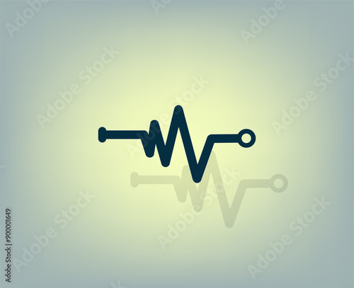 Vector illustration with shadow on gradient background