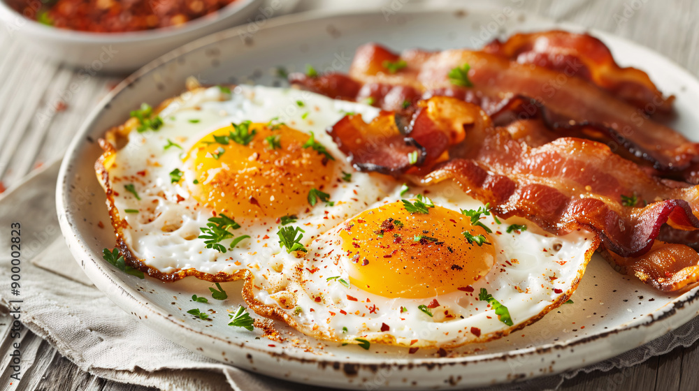 Sunny Side Up Eggs and Bacon Breakfast Sunny Side Up Eggs and Bacon Breakfast