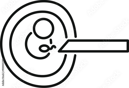 Linear icon of a laser removing a sperm cell during an in vitro fertilization process