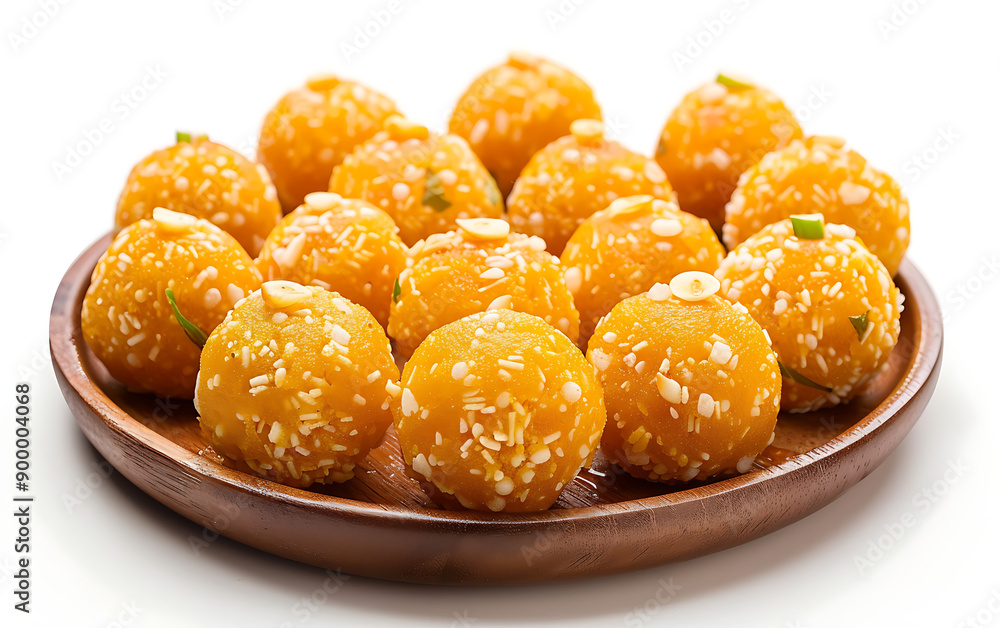 Plate of tasty Laddu with on white background. Plate of tasty Laddu with on white background.