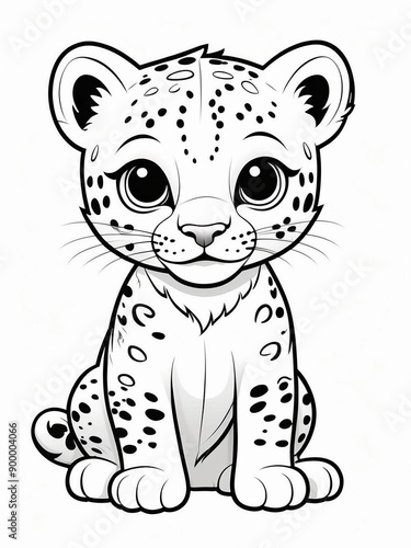 drawing to paint, cute baby jaguar