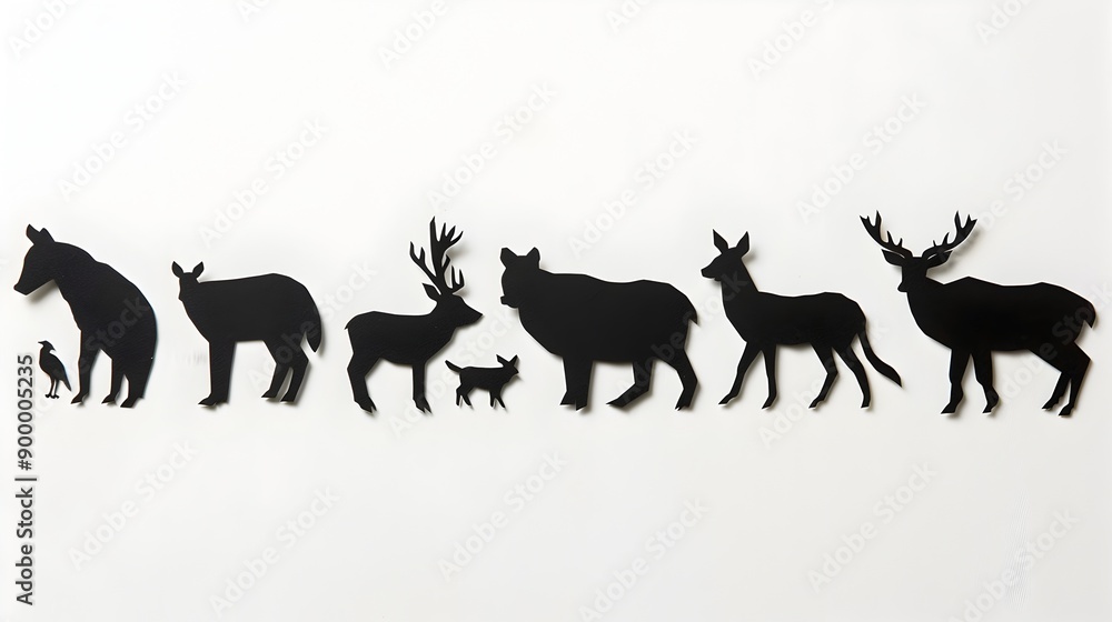 Paper Cut Silhouettes of Diverse Animals in Modern Minimalist Aesthetic Paper Cut Silhouettes of Diverse Animals in Modern Minimalist Aesthetic