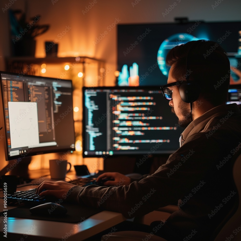 Programmer works in the office, IT project Programmer works in the office, IT project