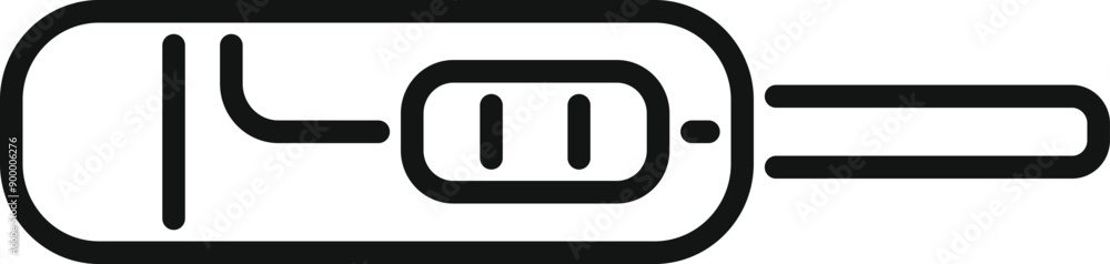 Simple black and white icon of a positive pregnancy test showing two lines for the result Simple black and white icon of a positive pregnancy test showing two lines for the result