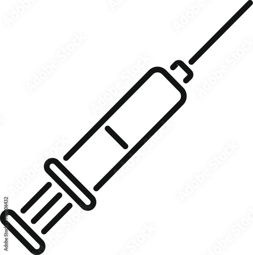 Simple medical syringe is injecting a dose of vaccine