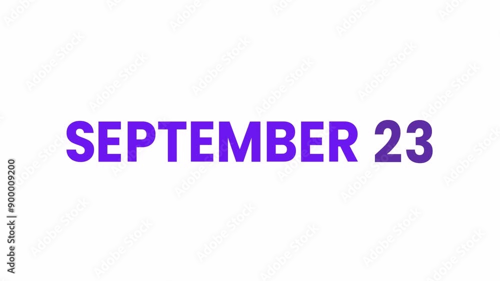 23rd September calendar icon animation. Alpha matte with transparent background 4K resolution. 23rd September calendar icon animation. Alpha matte with transparent background 4K resolution.