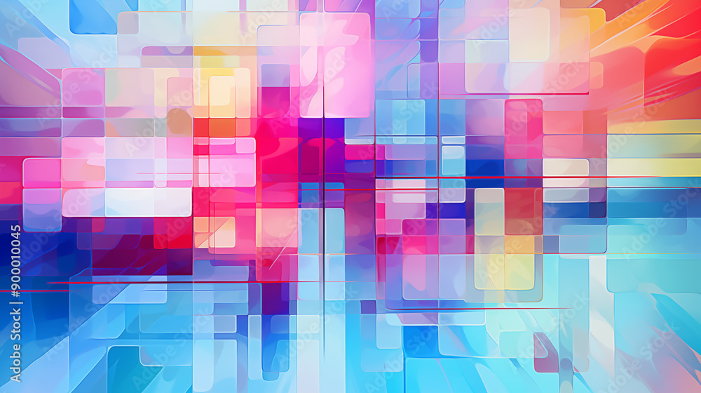 Colorful Abstract Art With Geometric Shapes And Gradient Hues Colorful Abstract Art With Geometric Shapes And Gradient Hues