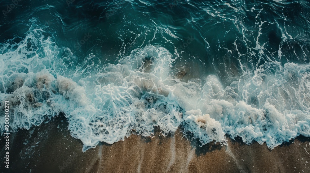 ocean breaks on shore - generative ai ocean breaks on shore - generative ai