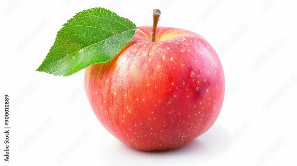 Fresh Red Apple with Leaf. Healthy Snack or Ingredient Fresh Red Apple with Leaf. Healthy Snack or Ingredient
