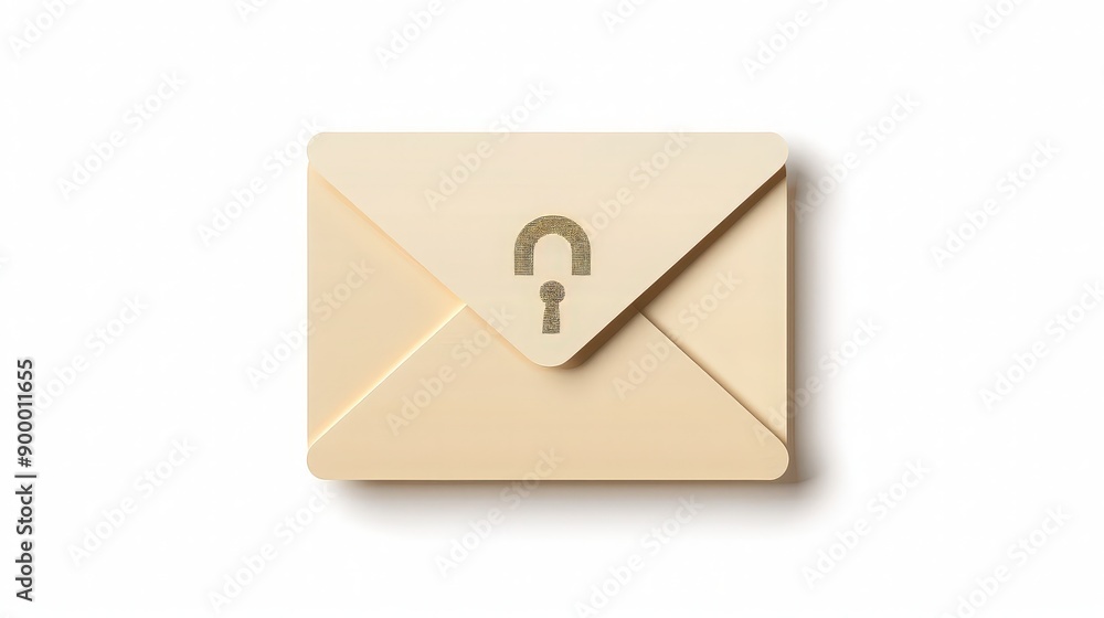 Minimalist Secure Email Icon on White Background Minimalist Secure Email Icon on White Background