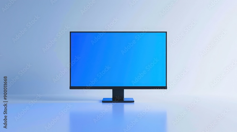 Modern Computer Monitor with Blue Screen Modern Computer Monitor with Blue Screen