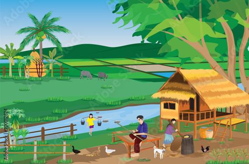 lifestyle of people at countryside vector design