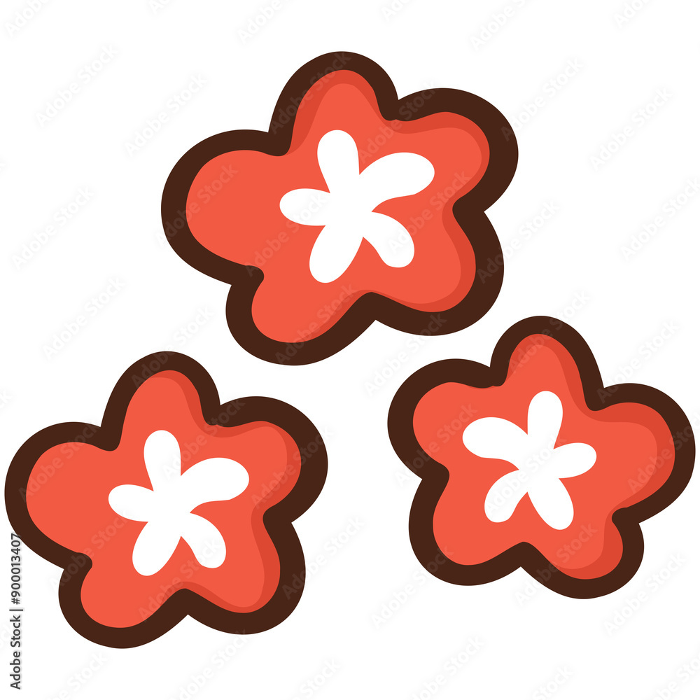 Decorative hand drawn cute flowers japan style Decorative hand drawn cute flowers japan style