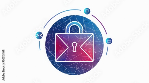 Free Download Secure Email Icon with Digital Network Elements - GFXLoad