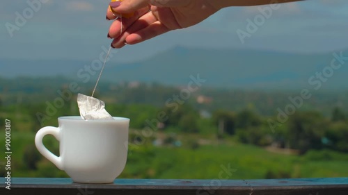 pouring milk into cup