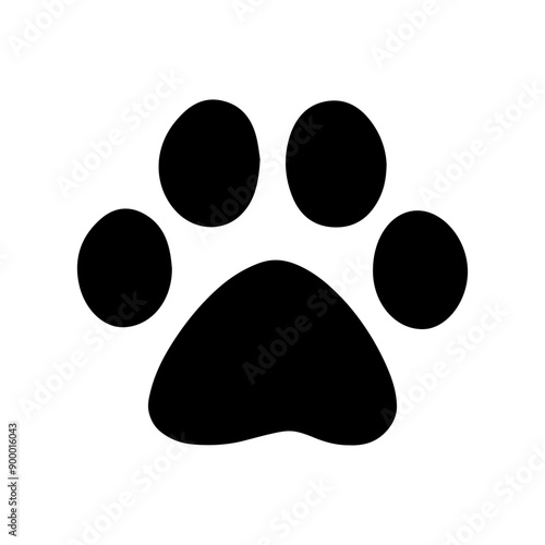 Dog paw print clip art design on plain white transparent isolated background for card, shirt, hoodie, sweatshirt, apparel, card, tag, mug, icon, poster or badge