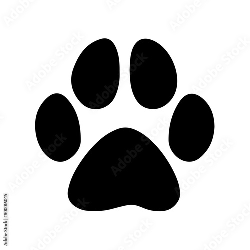 Dog paw print clip art design on plain white transparent isolated background for card, shirt, hoodie, sweatshirt, apparel, card, tag, mug, icon, poster or badge