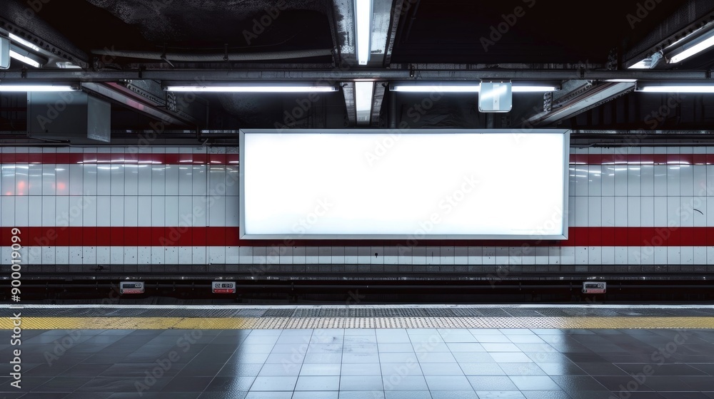 White billboard in subway White billboard in subway