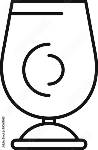 Simple line icon of a glass of wine, with an icon of a wine glass inside, perfect for use on websites and apps