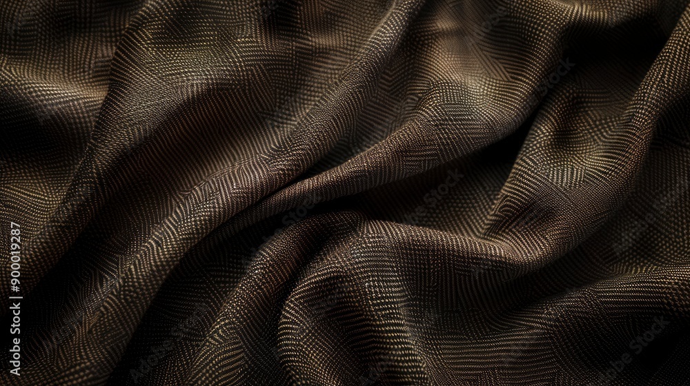 Naklejka premium Dark brown fabric texture material fabric background - generative ai