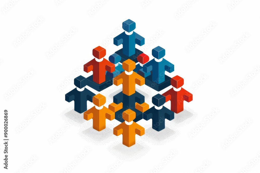 Illustration of human figures forming a pyramid collaborative and hierarchical theme vibrant and dynamic visual Illustration of human figures forming a pyramid collaborative and hierarchical theme vibrant and dynamic visual