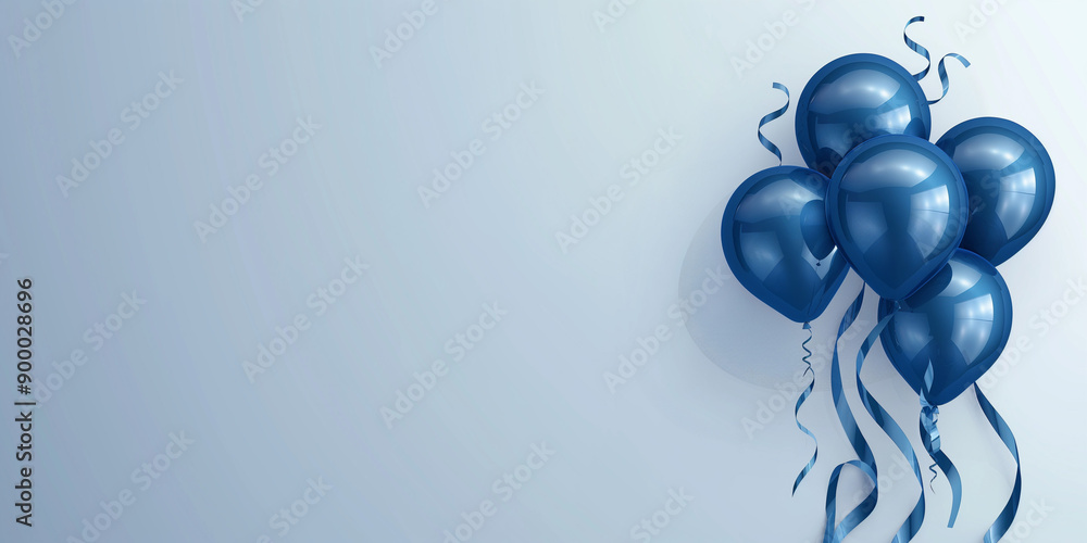 Fototapeta premium Balloons and ribbon for celebration background