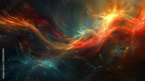 Abstract Cosmic Swirls of Light and Color