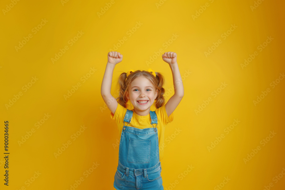 Girl jumping on a bright background. Positive child. Girl jumping on a bright background. Positive child.