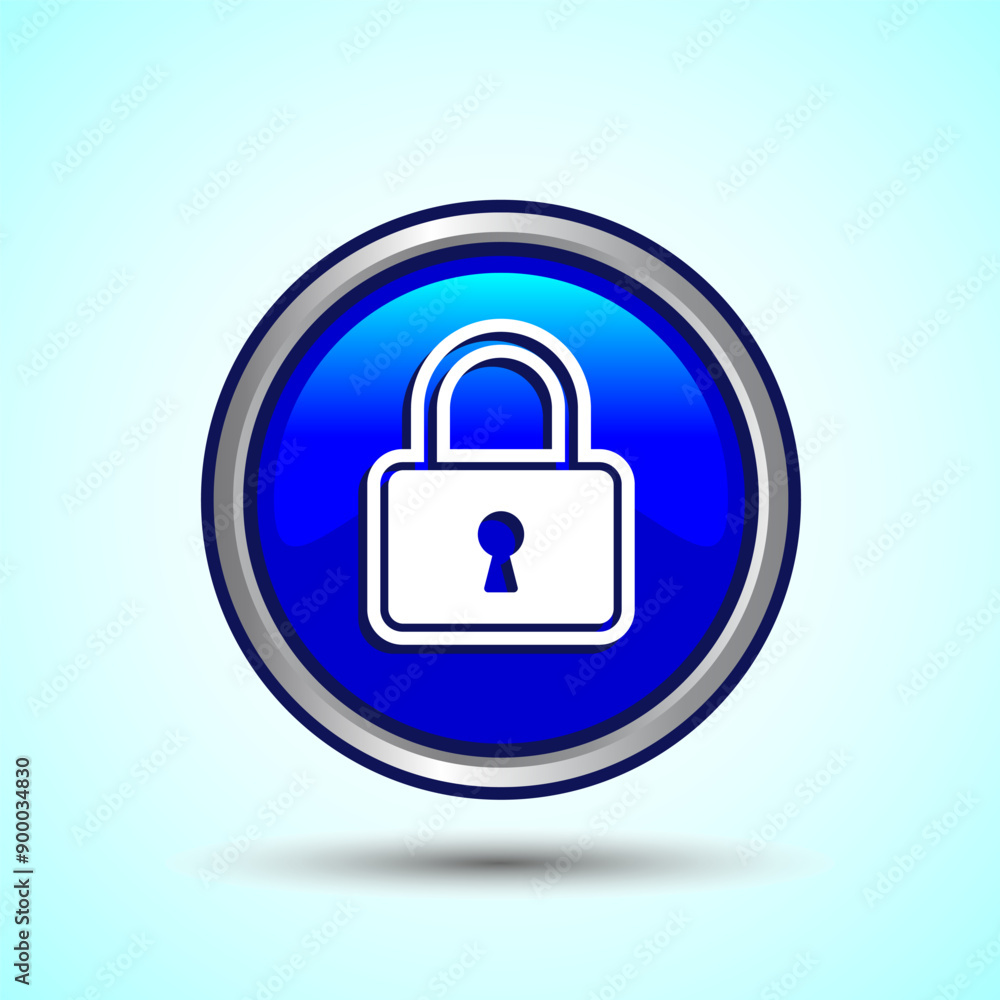 Lock Icon Button Design Illustration. Security Symbol Lock Icon Button Design Illustration. Security Symbol