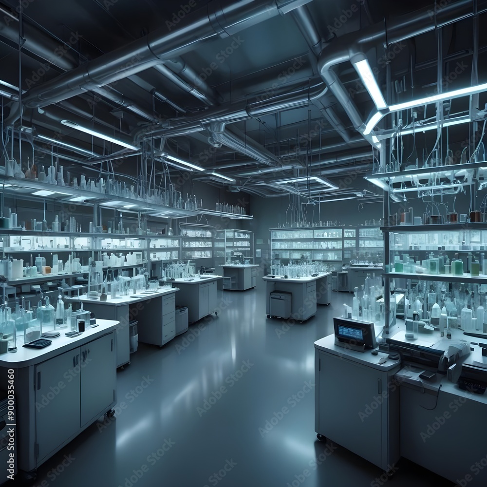 Modern Laboratory Interior with Advanced Equipment Modern Laboratory Interior with Advanced Equipment