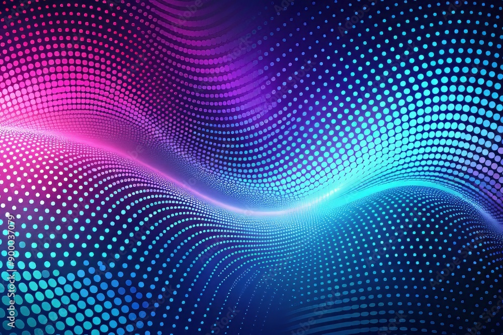Vibrant abstract background featuring a mesmerizing blue and purple gradient with undulating dotted patterns, perfect for digital designs, wallpapers, and graphic creations.