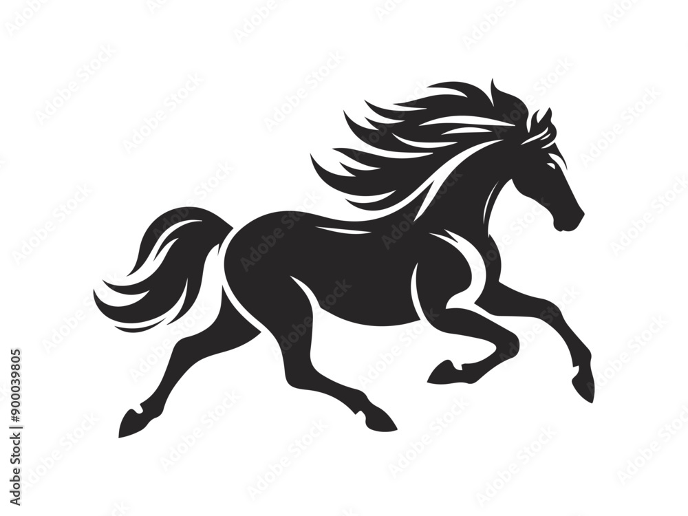 Black and White Horse , Horse head , vector illustration Black and White Horse , Horse head , vector illustration