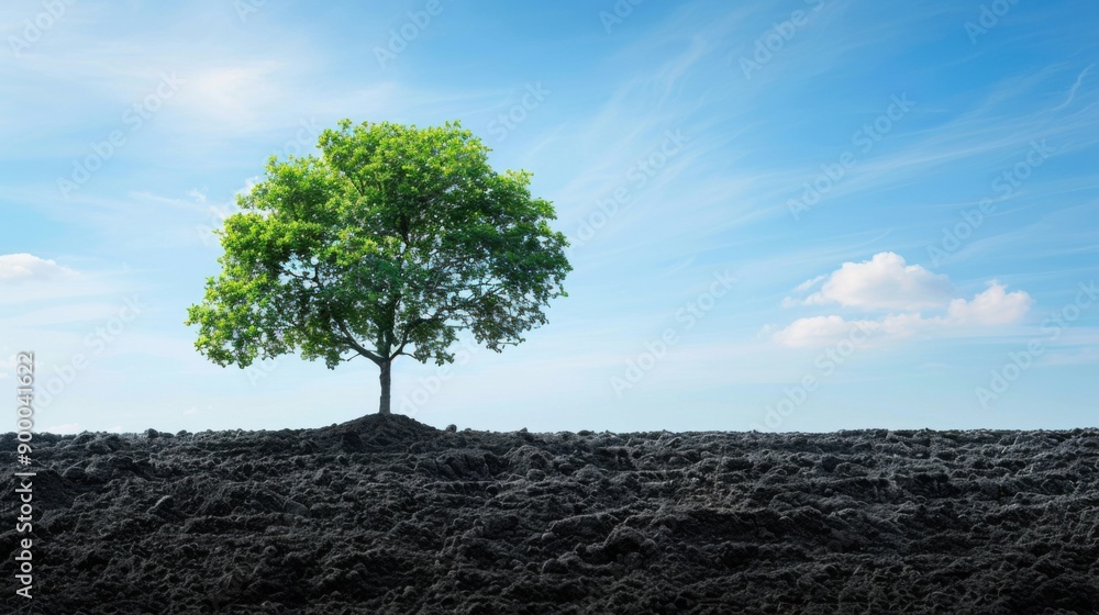 Lone Tree in a Plowed Field