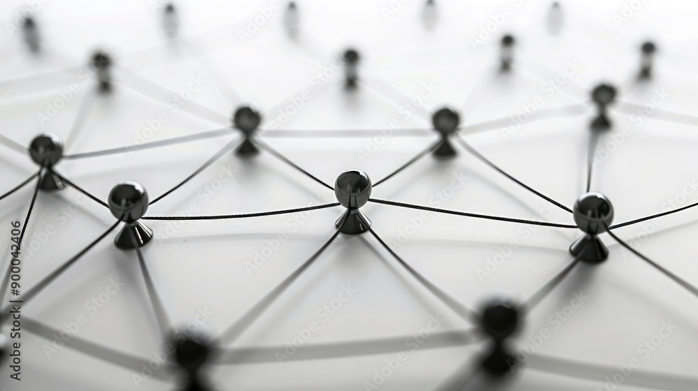 Network of connected points and lines, illustrating teamwork and support. Network of connected points and lines, illustrating teamwork and support.
