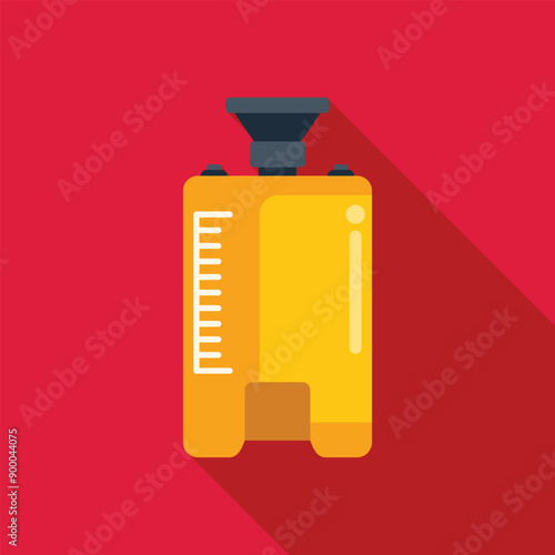 Yellow electronic total station theodolite surveying level icon on red background