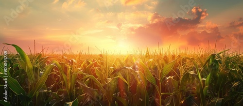 Maize plants swaying in a m...