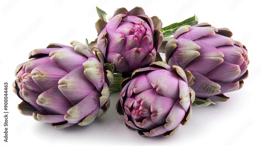 A beautiful close up image of some purple artichokes. A beautiful close up image of some purple artichokes.