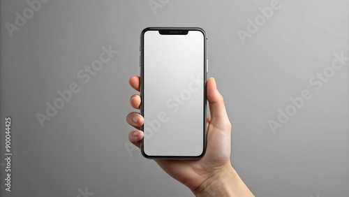 Phone screen mock up on gray background PSD with clipping path. Mockup image