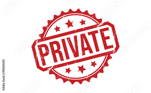 private Red rubber stamp on white background. private stamp sign. private stamp.
