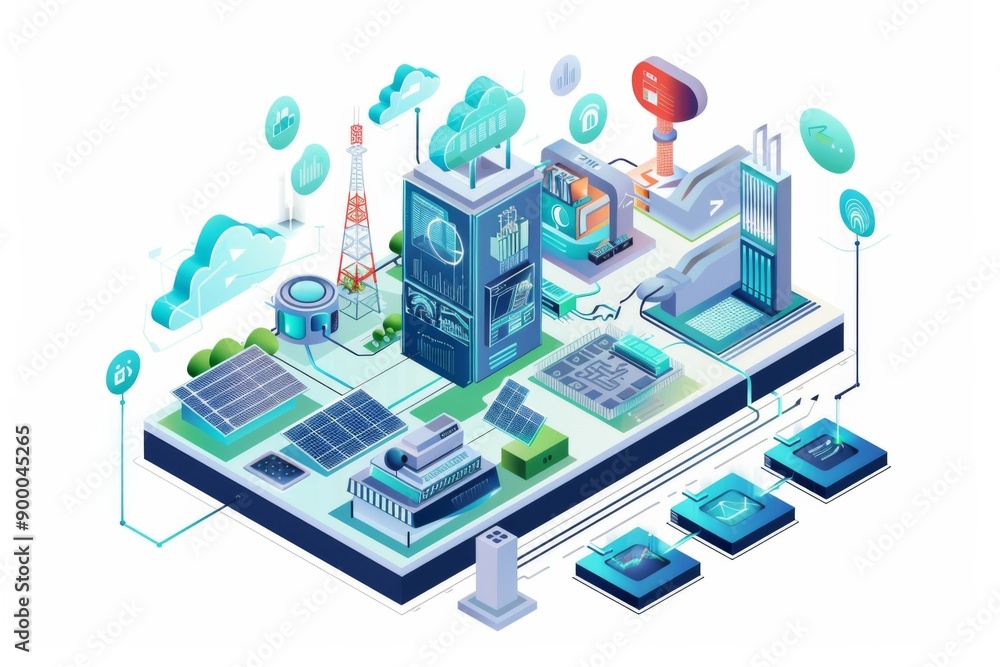 Conceptual Technology Flat Illustration created with Generative AI Conceptual Technology Flat Illustration created with Generative AI